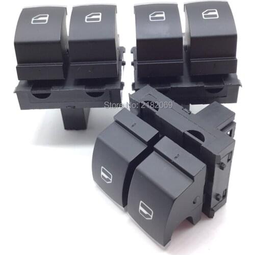 3PCS Chrome Drivers Side Window Switch For VW Eos Golf MK5 MK6 GTI Rabbit Polo 6R 6C Scirocco 5K3 959 857A,5K3959857 5K3959857B