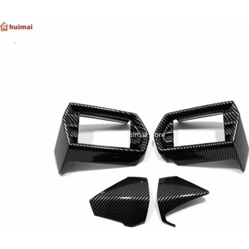 For Audi A3 8Y 2020 2021 2022 Carbon Fiber Printed Interior Dashboard Air Vent Outlet Cover Trim 4pcs Car Accessories LHD