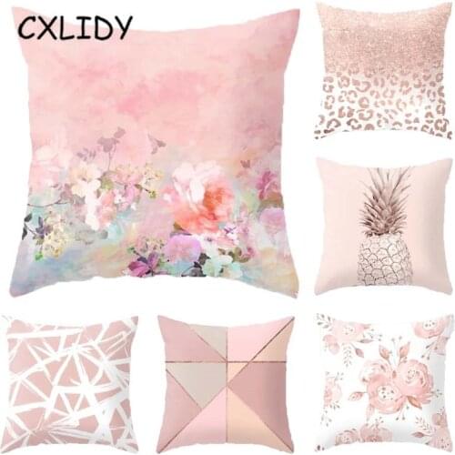 45*45cm Polyester Pink Pillow Case Covers Cushion Decorative Pillow Covers Square Throw Pillowcase For Home Bed Supplies aa115
