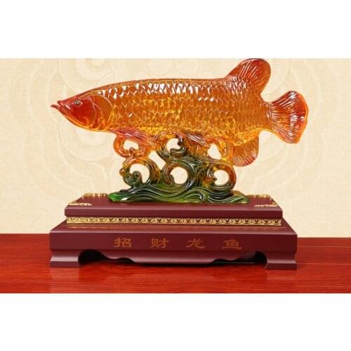 LARGE OFFICE HOME BUSINESS EFFICACIOUS FENG SHUI TALISMAN MONEY DRAWING 3D FISH ORNAMENT SCULPTURE ART STATUE