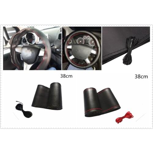 Car steering wheel cover DIY size 38 cm fiber leather hand-sewn for Opel Corsa Antara Meriva Zafira Insignia Mokka