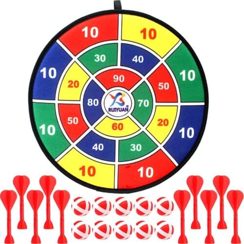 Dart Board Set with 10PCS Dart Ball Safe Board Games for Kids 14.2 Inches Cloth Fabric Dart Board Habing Strap for Boys Girls