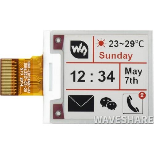 Waveshare 1.54inch E-Ink raw display three-color e-paper without PCB 200x200 SPI interface for Raspberry Pi / STM32