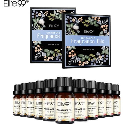 Elite99 10ml*8pcs Gift Box Bubble Gum White Musk Orange Sandalwood Coconut Vanilla Lemon Lime Patchouli Jasmine Fragrance Oils