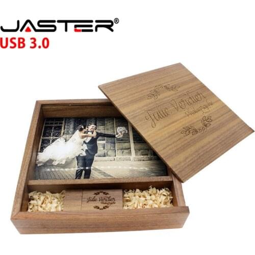 Free LOGO Wooden USB 3.0 Flash Drive 4G 8G 16G 32G 64GB 128G Wedding Gift Pen Drives Box For 6*4 Memory Stick Photography U Disk