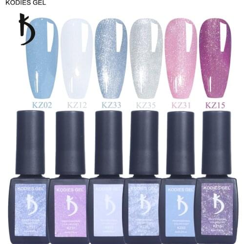 KODIES GEL White Glitter Nails Gel Polish 8ML Manicure Soak Off Semi Permenent UV Gels Shiny Bling Color Nailpolish Wave Gellak