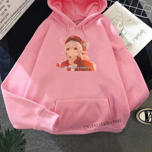 Genshin Impact Klee Kawaii Hoodies Women/Men Sweatshirt Cute Graphic Rainbow Hot Game Oversized Streetwear Aesthetic Colors