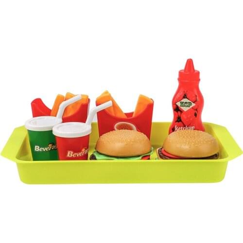 Pretend to play House simulation kitchen food hamburger western pizza combination set toy cognitive childrens educational gift