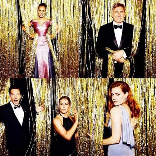 JkL Gold/Silver Foil Fringe Curtain Tinsel String Shiny Shimmer Party Wedding Door Decoration Photo Booth Backdrop