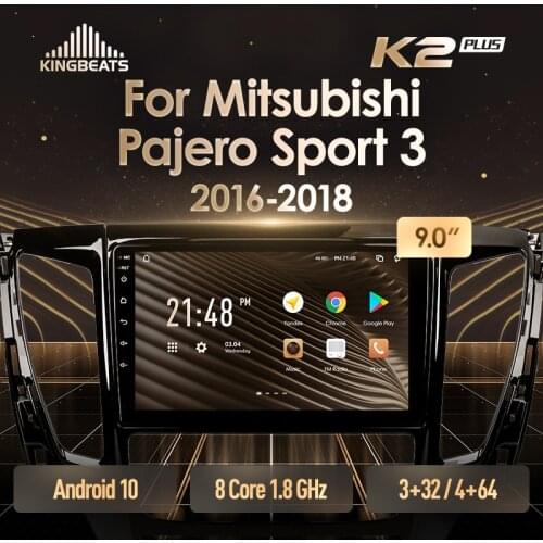 KingBeats Android 10 Octa-Core head unit HU 4G in Dash Car Radio Multimedia Video Player Navigation GPS For Mitsubishi Pajero Sport 3 2016 - 2018 no dvd 2 din Double Din Android Car Stereo 2din DDR4