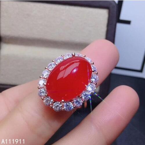 KJJEAXCMY boutique jewelry 925 sterling silver inlaid natural red Carnelian luxurious female ring support test classic