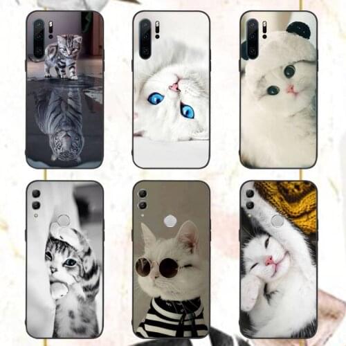 Cute kitten beautiful Phone Case For Huawei Enjoy 7 7s 8 8e 9 9e 10 Y5 Y6 II Y7 Y9 PRIME 2018 2019 NOVA3E plus 2017 view9 3e
