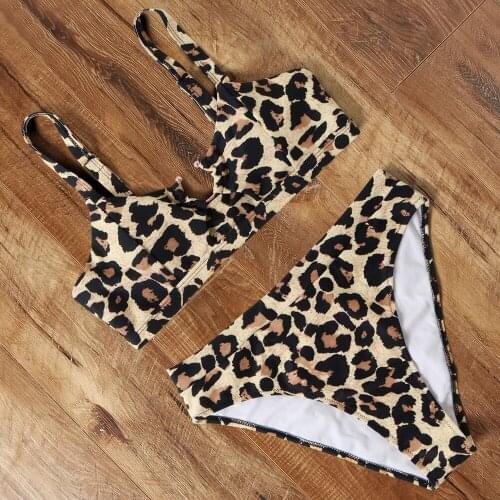 Micro Bikini 2020 High Waist Bikini Leopard Women Bikini Push Up Swimsuit Iron Ring Swimwear Women Biquini Animal Swimwear