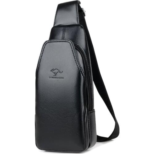 Weysfor Mens Fashion Crossbody Bag Theftproof Leather Business Sling Bags Male Casual Chest Bags Shoulder Bags Chest Waist Pack