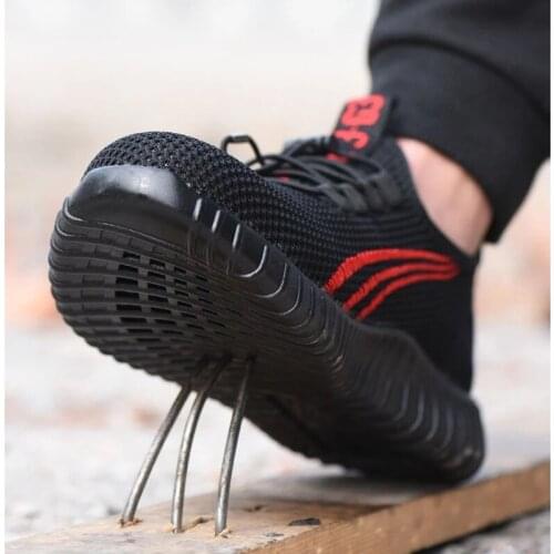 2021 New Safety Shoes For Men Summer Breathable Work Shoes Lightweight Anti-smashing Shoes Male Construction Work Mesh Sneakers