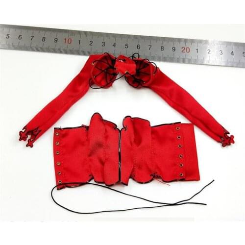 SUPER DUCK SET054 1/6th Magical Girl Red Vest Neck Bib Sleeves Set Model For Usual 12inch Doll Figures Accessories