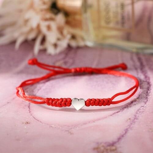 New Red Black String Bracelets Vintage Heart Handwork Weaving Cord Bangles Men Women Lovers Lucky Red Rope Bangles Gifts New