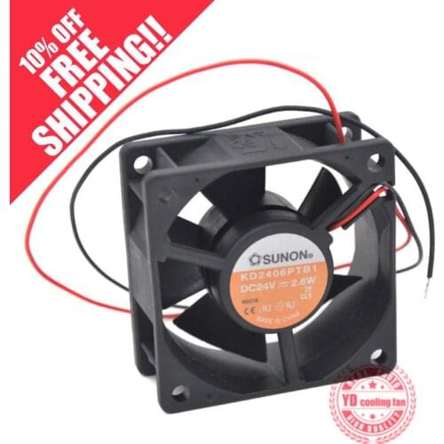 Brand new SUNON KDE2406PTB1 6025 24V 2.6W 6CM ball bearing cooling fan