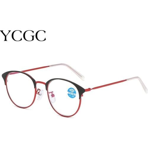 +1.0~+4.0 N Round Retro Red Metal Thin Frame Reading Glasses Anti Blue Light Presbyopic Ultralight High Quality Eyeglasses 2021