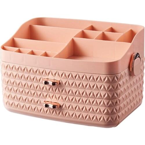 Makeup Organizer for Cosmetic Large Capacity Cosmetic Storage Box Desktop Jewelry Polish Makeup Drawer Container