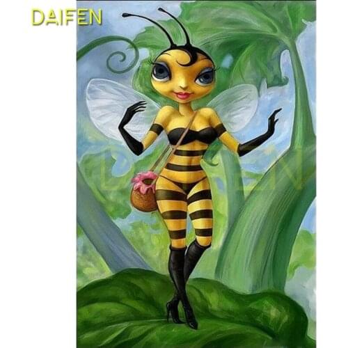 Full Square Diamond mosaic Cartoon bee dragonfly 5D DIY Diamond embroidery Cross stitch Full Round Diamond painting Wing jungle