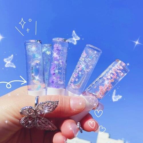 Transparent With Glitter Lip Gloss Pearlescent Nourishing Moisturizing Lip Oil Shiny Long-lasting Waterproof Lipstick TSLM2