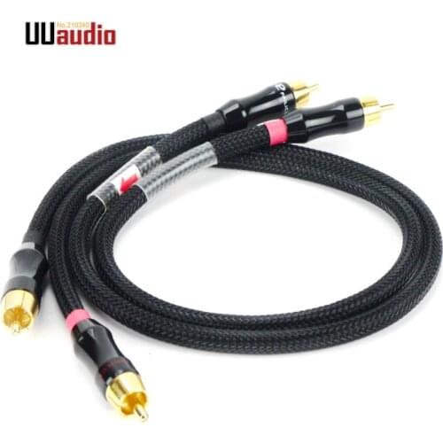 HIFI RCA Cable Male-Male Budweiser Connector 4N-OFC Audio Cable / 0.5m-balck