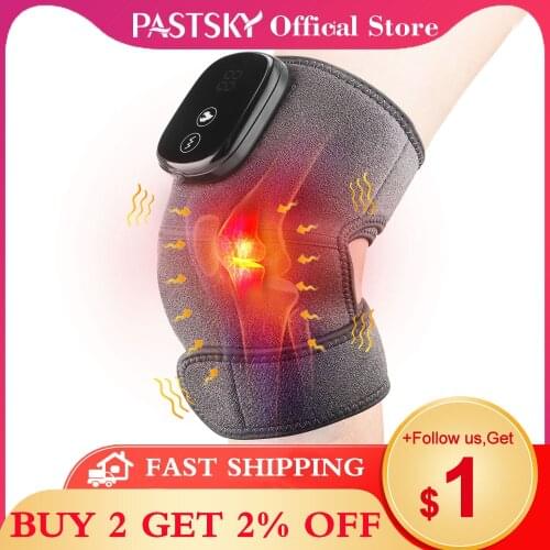 Physiotherapy Heating Knee Brace Wraps Vibration Massage 2 in 1 PU Heat Therapy Joint Swelling Arthritis Leg Support Pain Relief