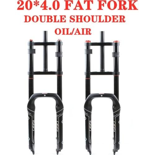 HIMALO Fat fork 20''*4.0'' Double Shoulder 135MM Snow Beach Bike Fork OIL AIR Fork Magnesium alloy Legs bicycle fork parts