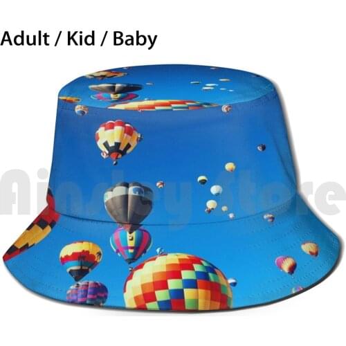 Hot Air Ballons Floating In The Sky Sun Hat Hot Air Balloons Balloons Balloon Float Sky Blue Color