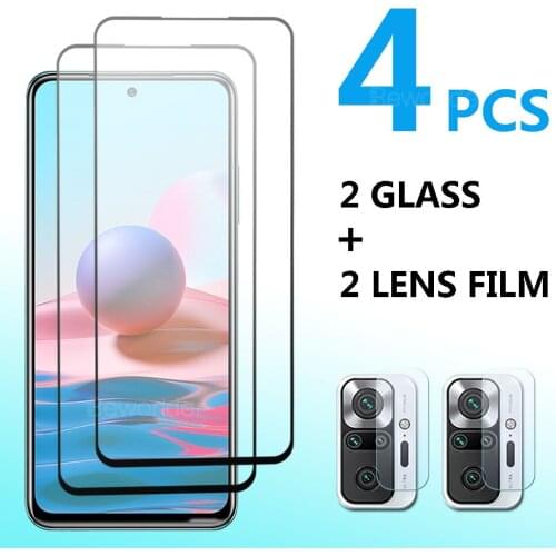 Full Cover Tempered Glass For Xiaomi Redmi Note 10 Pro Max Note 10 5G Screen Protector Camera Lens Film For Redmi Note 10S Glass