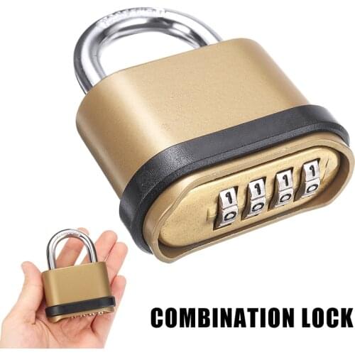 Four-digit Number Combination Zinc Alloy Lock Padlock For Bicycles Gate Warehouse Outdoor Security Weatherproof Lock
