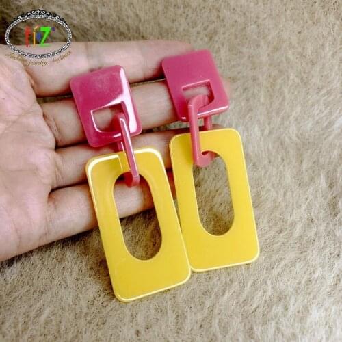 F.J4Z 2021 Trend Earrings for Women Stylish Acrylic Geo Earring for party Lady Simplicity Gifts pendientes mujer