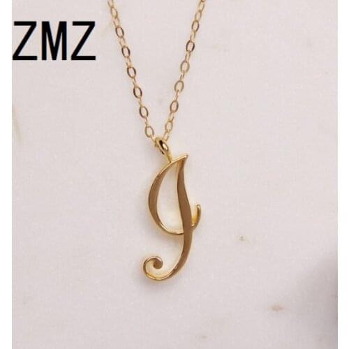 ZMZ 2019 Europe/US fashion English letter pendant lovely letter I text necklace gift for mom/girlfriend party jewelry