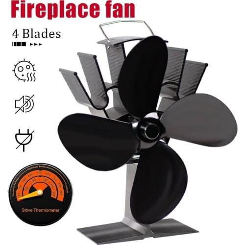 8.8inch Fireplace 4 Blade Heat Powered Stove Fan komin Log Wood Burner Eco Friendly Quiet Fan Home Efficient Heat Distribution