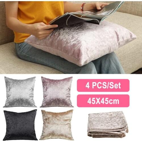 4Pcs/set Luxury Fashion Velvet Cushion Cover Pillow Cover Pillowcase Purple Champagne Black Home Decorative Sofa Throw Pillow