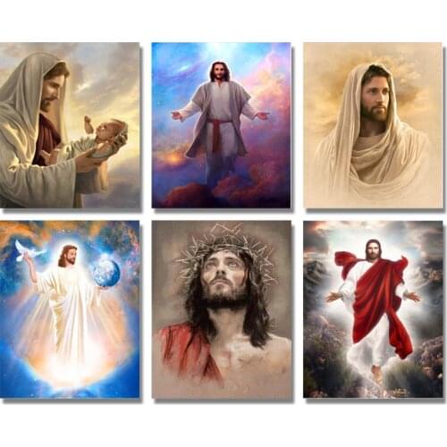5D DIY Diamond Painting Religion Full Round Picture Rhinestone Diamond Mosaic Icon Jesus Christ Home Decoration Christmas Gift