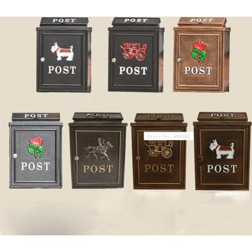 Aluminum Mailbox With Lock Home Vintage Letter Newspaper Post Box Ourdoor Garden Waterproof Pastoral Rural Style Mailbox