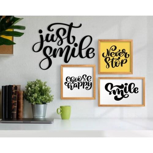 BK Home Decorative 3'lü Retro Wooden Table and Concept Wall Dekoru-1