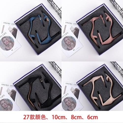 Sandals women 2020 summer new fairyland word buckle thin heel sexy all-around black celebrity super high heels 33-43