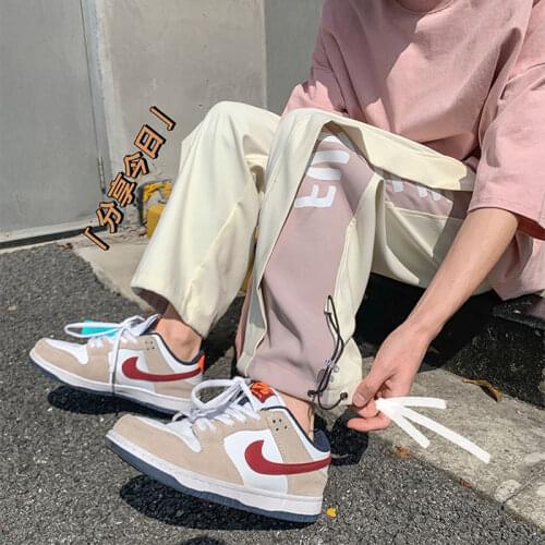 Men Sweatpants Retro Running Pants Harajuku Print Basic Teens Streetwear Casual Workout Trouser Loose Hip Hop Pants Unisex