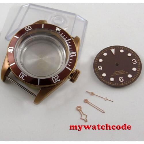 41mm sterile coffee PVD Solid Steel Case Set for ETA 2824 2836 movement C103