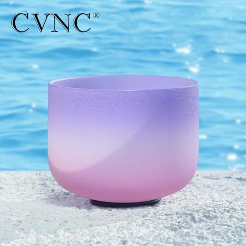 CVNC 1PC 8" B or F Candy Color Frosted Quartz Crystal Singing Bowl