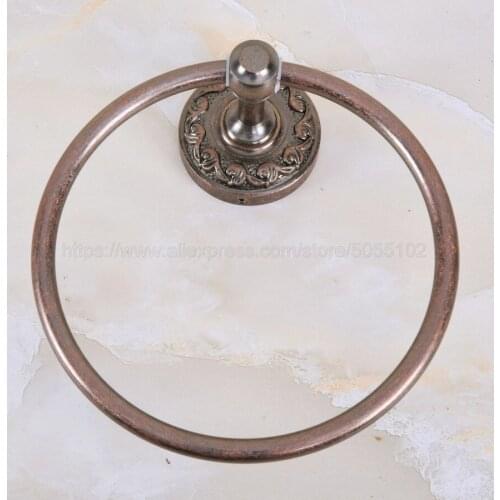 Bathroom Towel holder, Wall-Mounted Round Antique Copper Towel Ring ,Towel Rack Classic Bathroom Accessories zba156