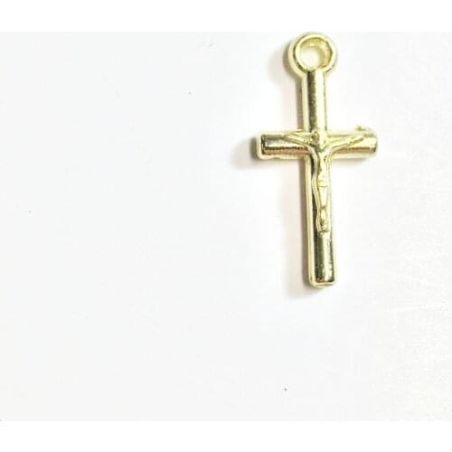 Eruifa 20pcs 15*9mm Nice Cross Jesus Coin Zinc alloy DIY Charms Pendant ,necklace bracelets,earrings 2 Colors