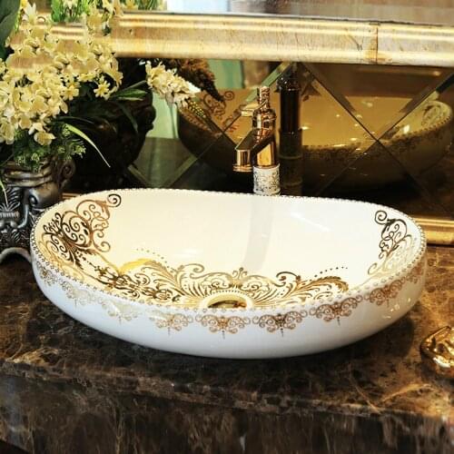 Oval Handmade Porcelain Countertop Lavabo Sink Bathroom Basin china bathroom sinks white color