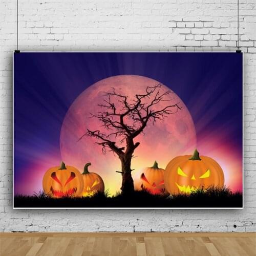 Happy Halloween Horror Carnival Pumpkin Castle Studio Photography Background Cloth Party Decors Photo Video Backdrop Photocall