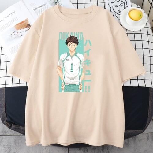 Haikyuu Tooru Oikawa Anime T Shirts Women Summer Short Sleeve Loose Hip Hop Streetwear Tee Shirts Cartoon Anime Oversized Tshirt