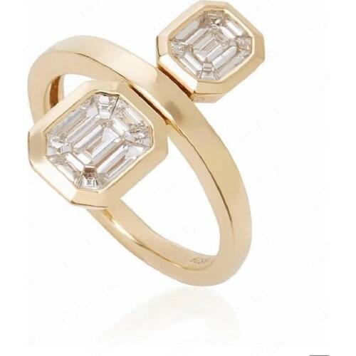 HIBRIDE Luxury Statement Stackable Ring For Women Wedding Accessories Cubic Zircon Engagement Dubai Jewelry Finger Rings N-1581