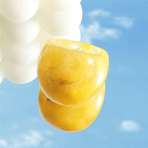 Cold Style Sweet Transparent Apple Lemon Fruit Rings for Women INS Summer Cute Finger Jewelry Party Small Gift 2cm